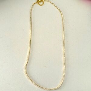 Dainty Gold Tennis Necklace